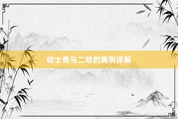 哈士奇与二哈的离别详解